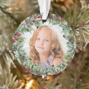 Adorno Navidades Wreath Photo - Doble cara