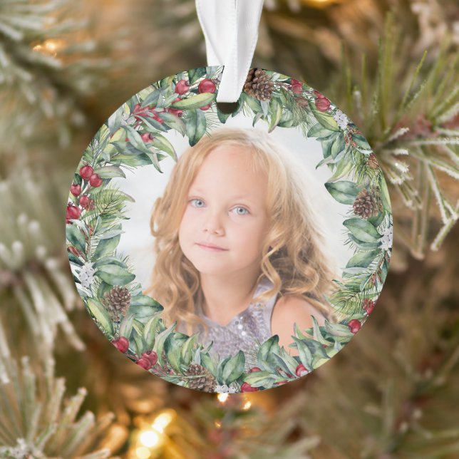 Adorno Navidades Wreath Photo - Doble cara (Árbol)