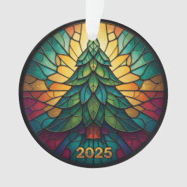 Adorno Navideño 2025 Efecto Vidrio Pintado Falso 1