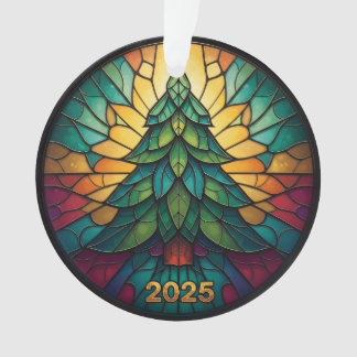 Adorno Navideño 2025 Efecto Vidrio Pintado Falso 1