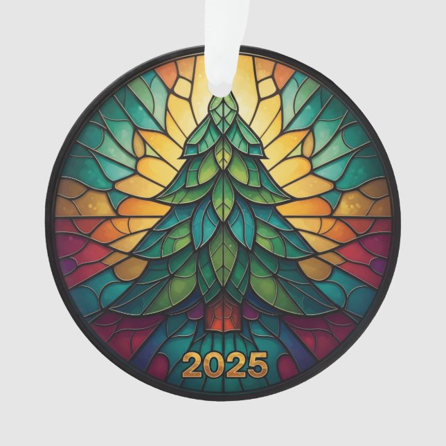 Adorno Navideño 2025 Efecto Vidrio Pintado Falso 1 (Anverso)