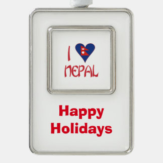 Adorno Navideño Amo (Bandera nepali en forma de corazón) Nepal