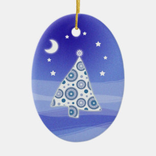 Adorno Navideño Azul y Blanco Adorable para Árbol