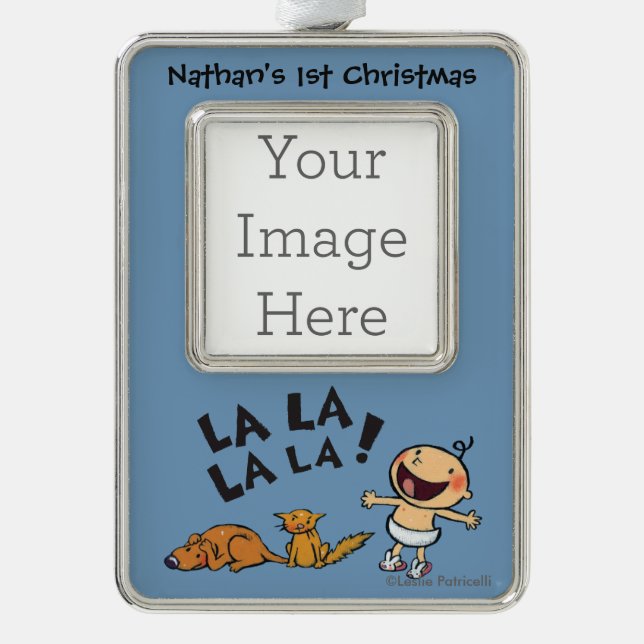 Adorno Navideño Bebé cantante de Leslie Patricelli con los (Anverso)