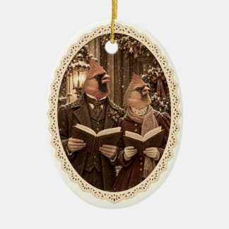 Adorno Navideño Cantores Cardenales Victorianos