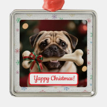 Adorno Navideño Cuadrado Personalizable Para Dueño