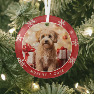 Adorno Navideño de Amante de Perros de Vidrio Con
