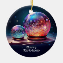 Adorno Navideño de Bolas de Nieve de Cristal