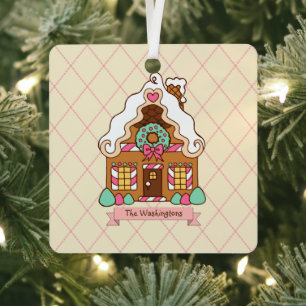 Adorno Navideño de Casa de Pan de Jengibre Persona