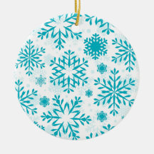 Adorno Navideño de Cerámica con Patrón de Copo de