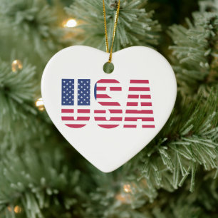 Adorno Navideño de Corazón - Patriótico Americano