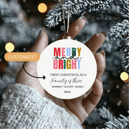 Adorno navideño de familia de tres