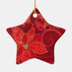 Adorno Navideño de Flor de Nochebuena Roja