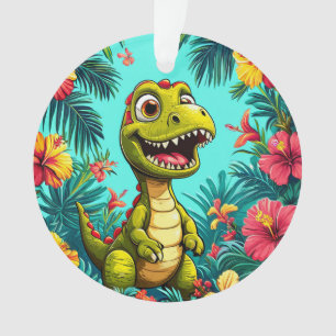 Adorno Navideño de Flor Tropical de Dinosaurio Bon