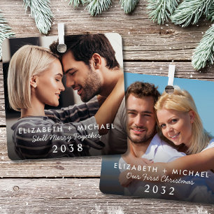 Adorno Navideño de Foto de Parejas de Entonces y A