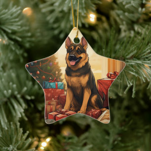 Adorno Navideño de Mascota Pastor Alemán, Amante d