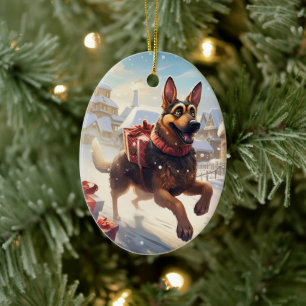 Adorno Navideño de Mascota Pastor Alemán, Amante d