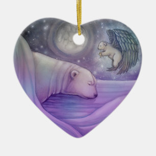 Adorno Navideño de Oso Polar con Ángel