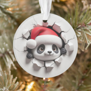 Adorno Navideño de Panda Lindo de Doble Cara