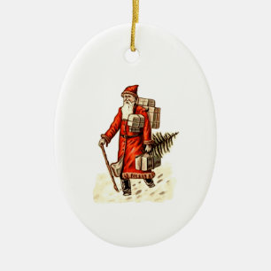 Adorno Navideño de Papá Noel con Estilo Vintage