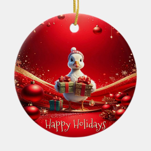 Adorno Navideño de Pato Bonito (Frente)