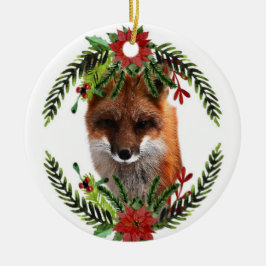 Adorno navideño de vida silvestre de zorro rojo, 2