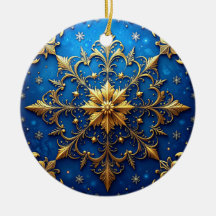 Adorno Navideño Decorativo de Oro Azul