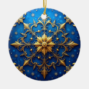 Adorno Navideño Decorativo de Oro Azul