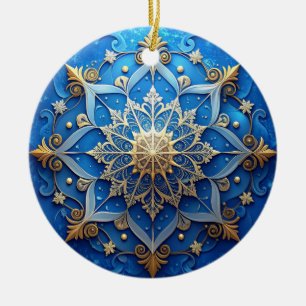 Adorno Navideño Decorativo de Oro Azul
