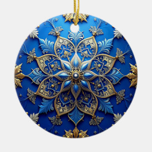 Adorno Navideño Decorativo de Oro Azul