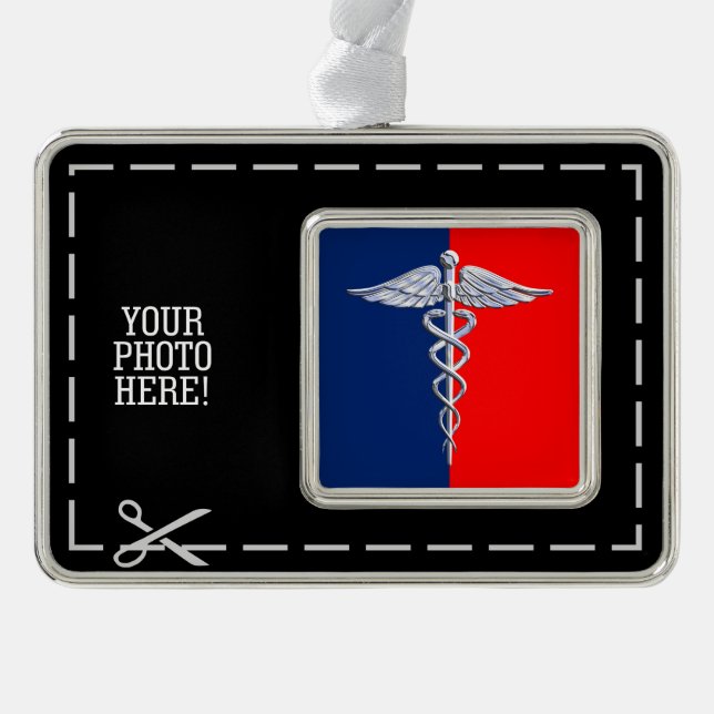 Adorno Navideño Elegante Liga de Símbolos Médicos Caduceos (Anverso)