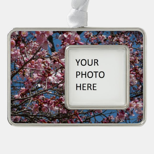 Adorno Navideño Flores de cerezo y flor de Blue Sky Spring (Anverso)