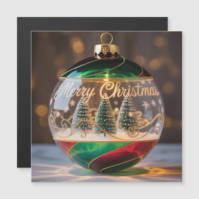 Adorno Navideño: Globo de Nieve con Arbolito Peque (Anverso/Reverso)