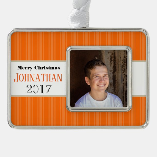 Adorno Navideño HAMbyWG - Ornamento - Rayas Naranjas (Anverso)