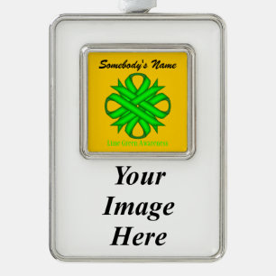 Adorno Navideño Lime Green Clover Ribbon Tmpl (V-I) de K Yoncich
