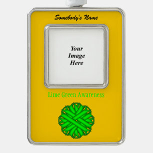 Adorno Navideño Lime Green Flower Ribbon Tmpl (V-O) de K Yoncich