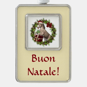 Adorno Navideño Navidades de Buon Natale Donkey enmarcado con orna