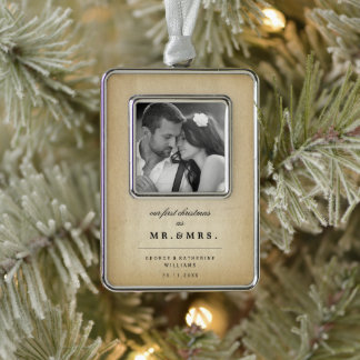 Adorno Navideño Nuestra Primera Navidad Como Sr. Y Sra. Boda Foto