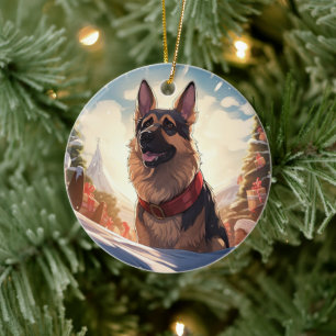 Adorno Navideño para Mascota Pastor Alemán, Amante