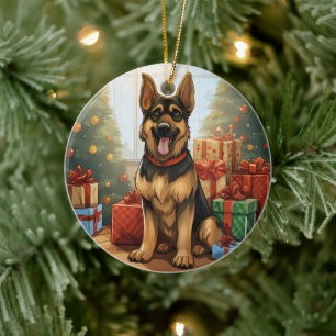 Adorno Navideño para Mascota Pastor Alemán, Amante