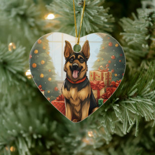 Adorno Navideño para Mascota Pastor Alemán, Amante