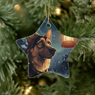 Adorno Navideño para Mascota Pastor Alemán, Amante