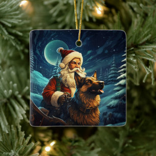 Adorno Navideño para Mascota Pastor Alemán, Amante