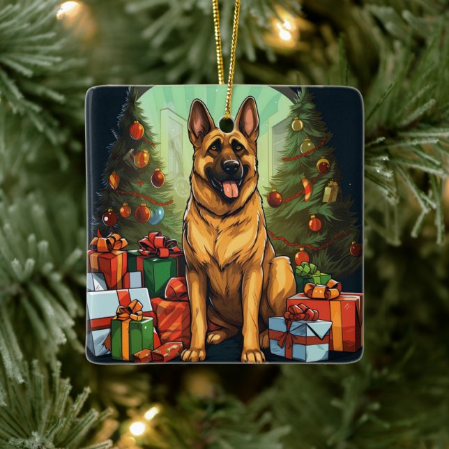 Adorno Navideño para Mascota Pastor Alemán, Amante (Árbol)