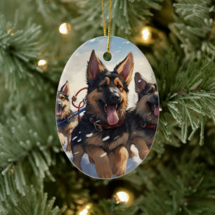 Adorno Navideño para Mascota Pastor Alemán, Amante