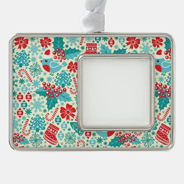 Adorno Navideño Patrón de Navidades de Winter Songbird (Anverso)