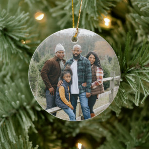 Adorno Navideño Personalizado con Foto de Familia