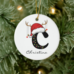 Adorno Navideño Personalizado de Alfabeto para Com