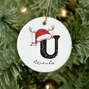Adorno Navideño Personalizado de Alfabeto para Com