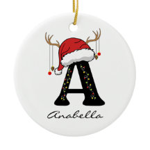 Adorno Navideño Personalizado de Alfabeto Regalo p
